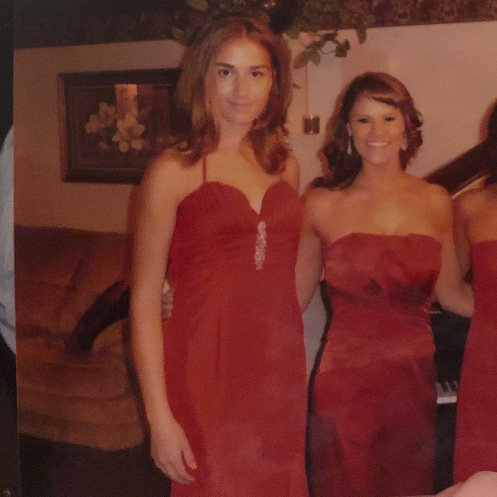 Red Mermaid Designer Rhinestone Pageant Prom Gown - Picture 13 of 13